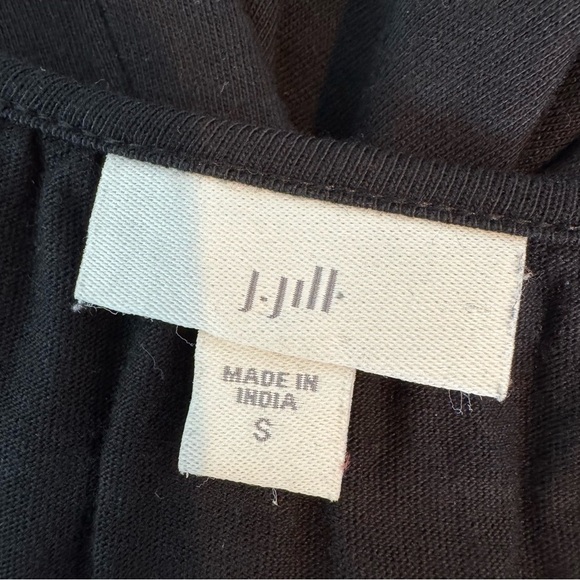 J. Jill Embroidered Cotton Blend Boho Knit Peasant Sheath Dress Black Size S - Picture 11 of 13